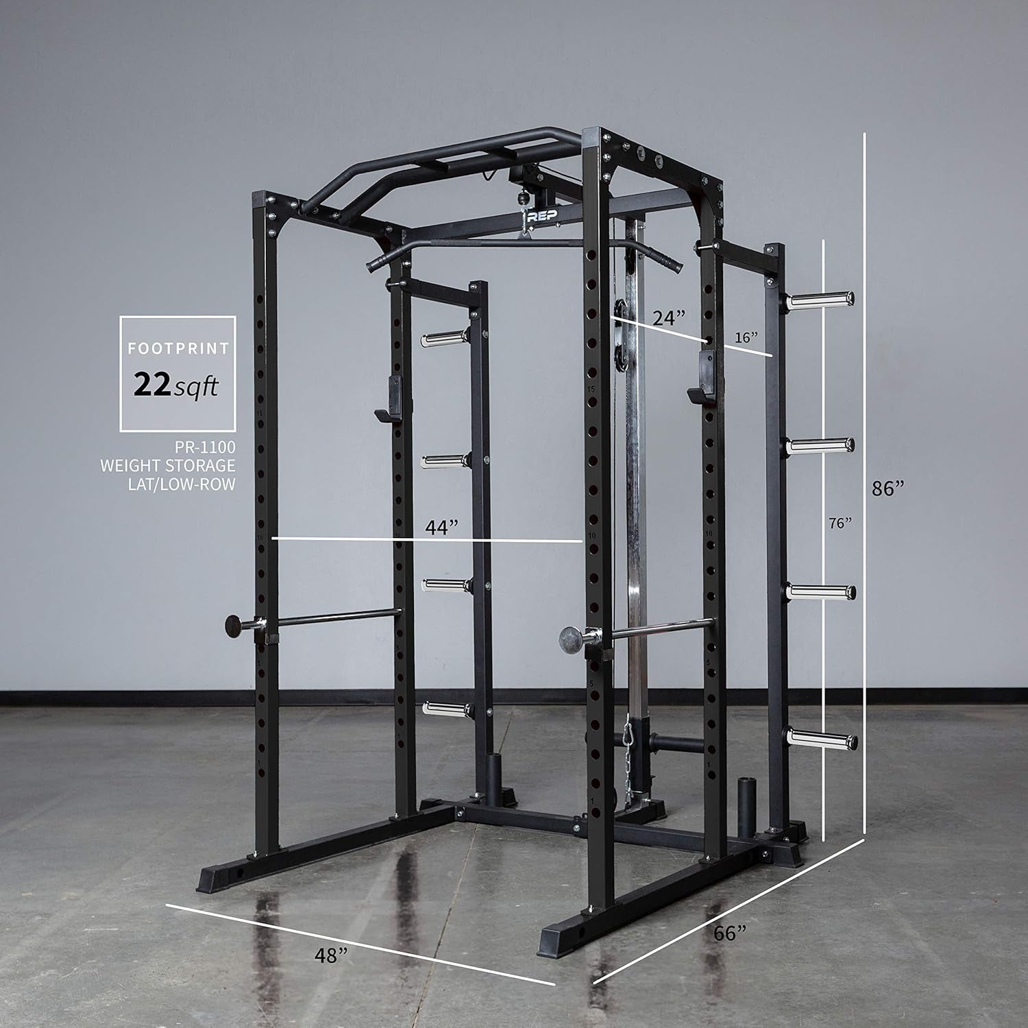 Fitness PR-1100 Power Rack - 700 Lbs Rated Lifting Cage for Weight Training